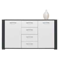 Kumode NAOMI NA3, gaišais ozols/grafīts/balts glancēts Kumode NAOMI NA3, gaišais ozols/grafīts/balts glancēts